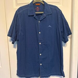 Tommy Bahama Men's Blue Short Sleeve Shirt Size XL